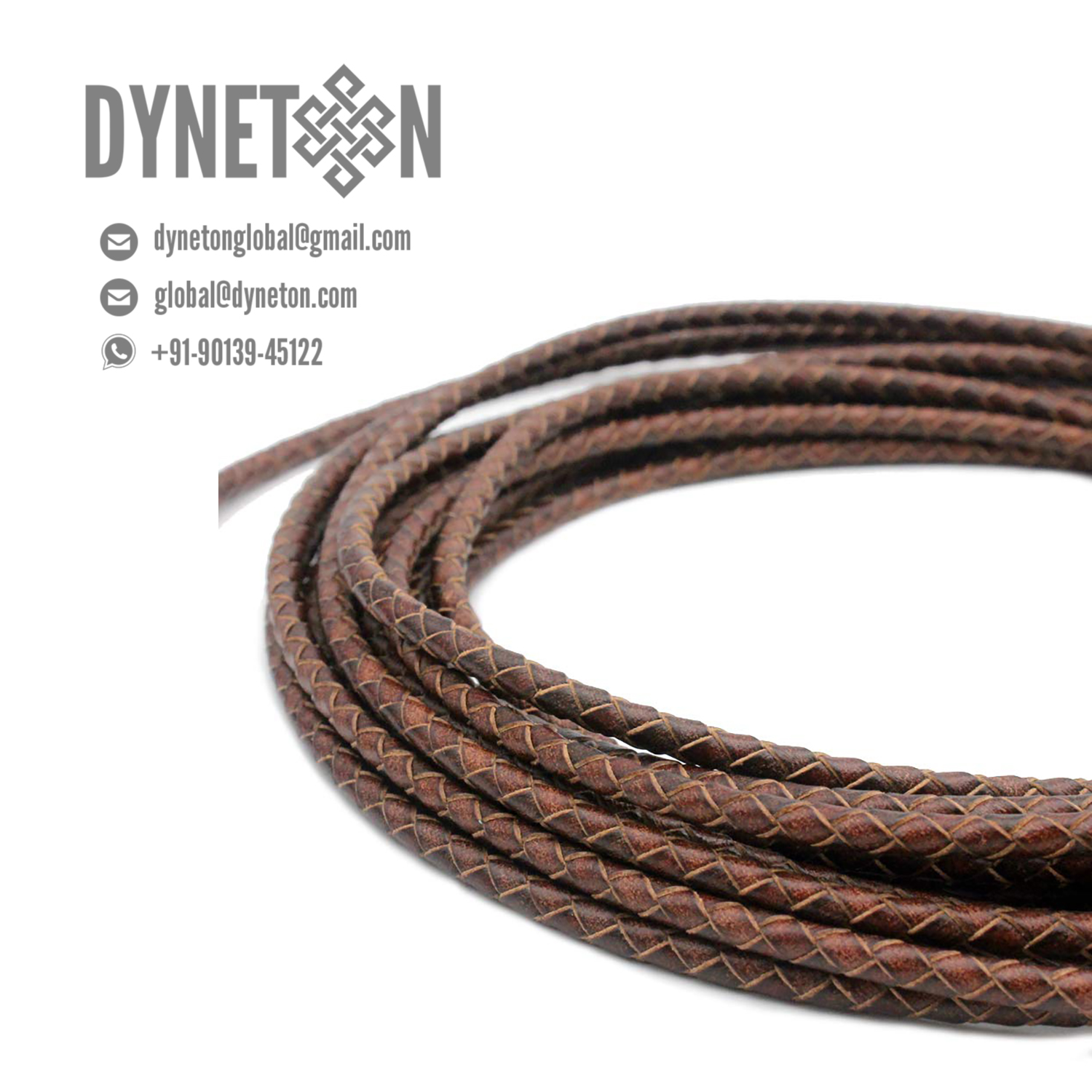5mm Bolo Braided Leather Cord - DYNETON / Braided Leather Cords 5 mm